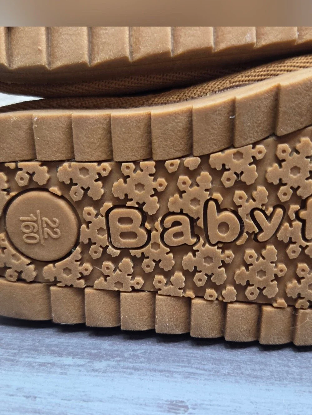 Babyfeet Tan Suede Winter Boots with Fleece Lining Toddler Size 6